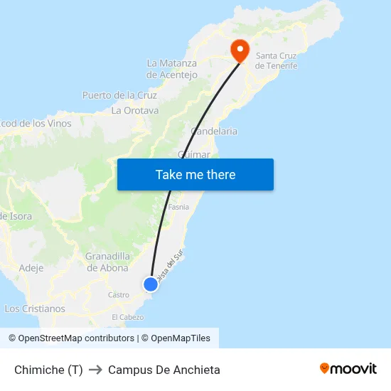 Chimiche (T) to Campus De Anchieta map