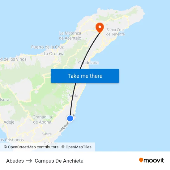 Abades to Campus De Anchieta map