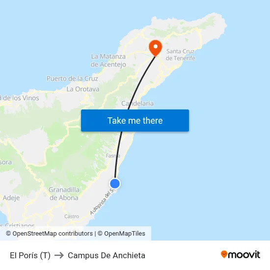 El Porís (T) to Campus De Anchieta map