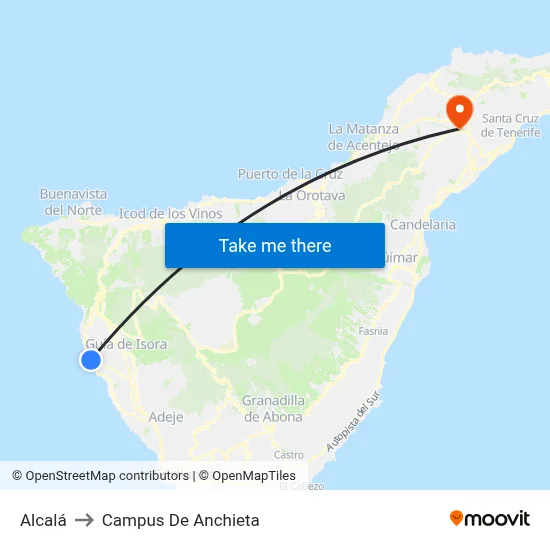 Alcalá to Campus De Anchieta map