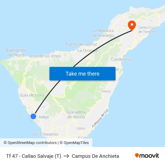 Tf 47 - Callao Salvaje (T) to Campus De Anchieta map