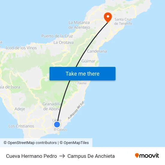 Cueva Hermano Pedro to Campus De Anchieta map