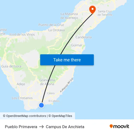 Pueblo Primavera to Campus De Anchieta map