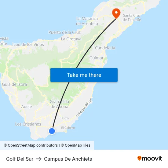 Golf Del Sur to Campus De Anchieta map
