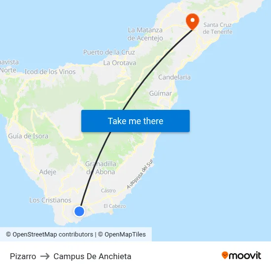 Pizarro to Campus De Anchieta map