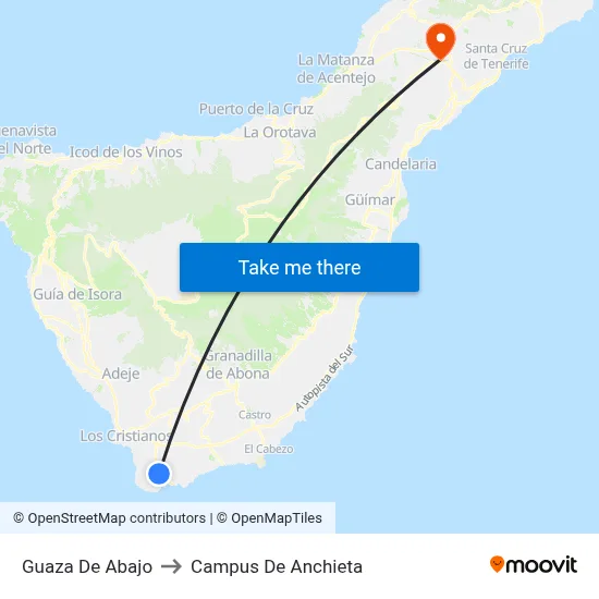 Guaza De Abajo to Campus De Anchieta map