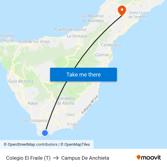 Colegio El Fraile (T) to Campus De Anchieta map