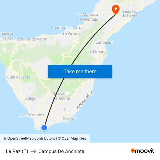La Paz (T) to Campus De Anchieta map