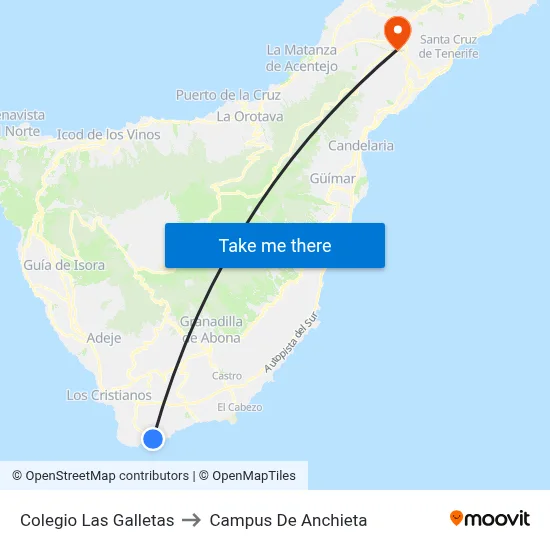 Colegio Las Galletas to Campus De Anchieta map