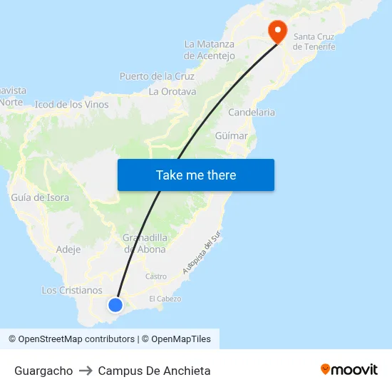 Guargacho to Campus De Anchieta map