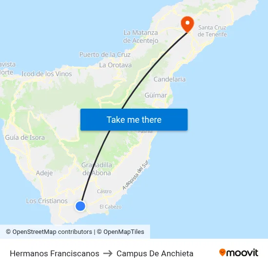 Hermanos Franciscanos to Campus De Anchieta map