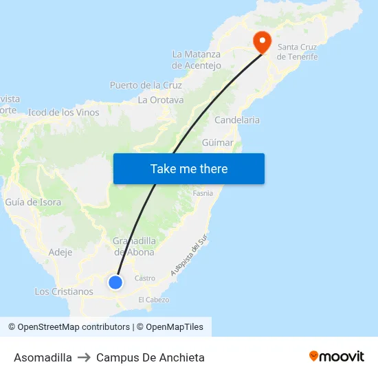 Asomadilla to Campus De Anchieta map