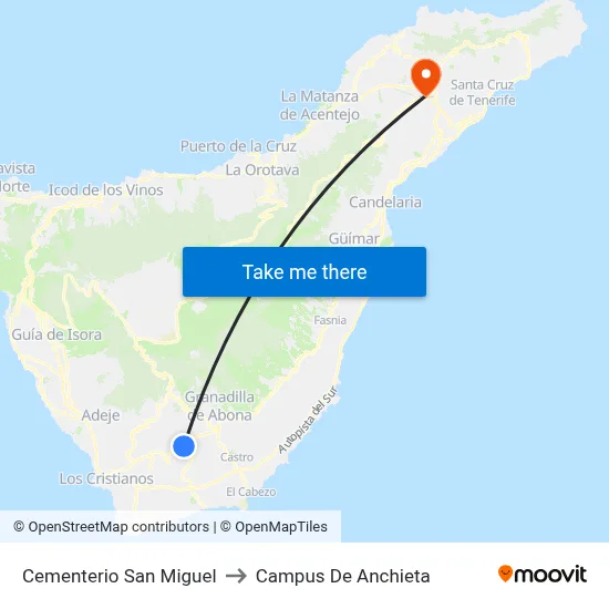 Cementerio San Miguel to Campus De Anchieta map