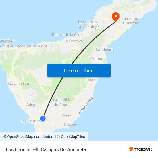 Los Leones to Campus De Anchieta map