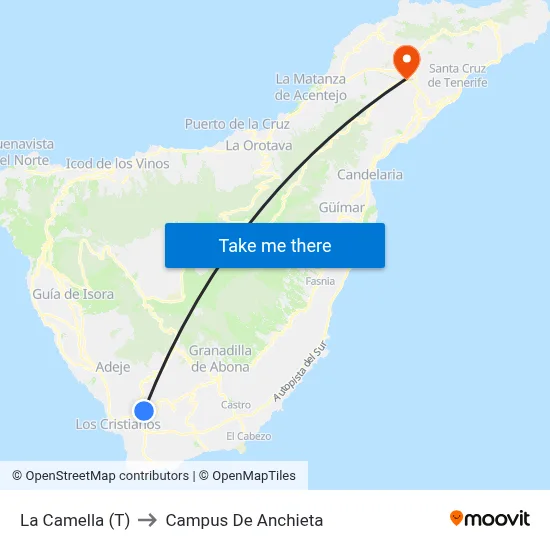 La Camella (T) to Campus De Anchieta map