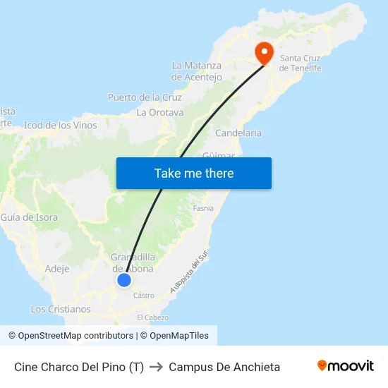 Cine Charco Del Pino (T) to Campus De Anchieta map