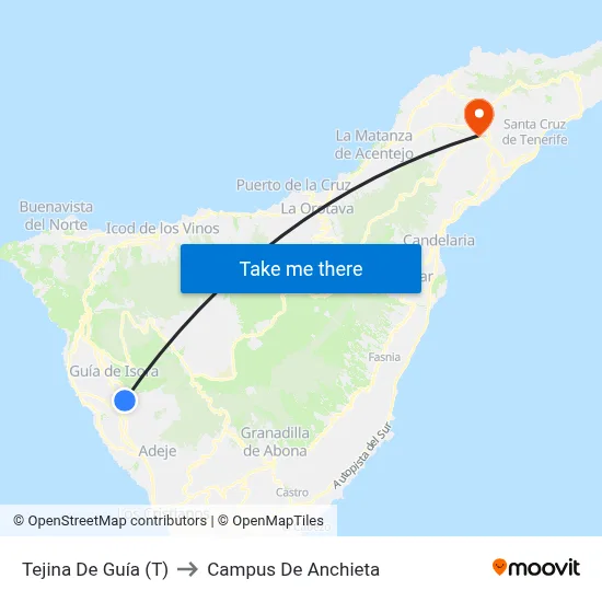 Tejina De Guía (T) to Campus De Anchieta map