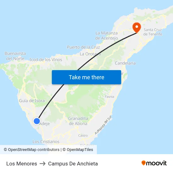 Los Menores to Campus De Anchieta map