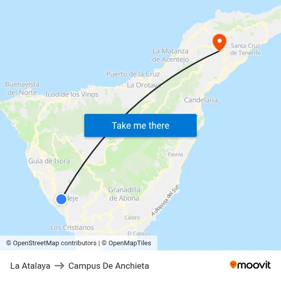 La Atalaya to Campus De Anchieta map