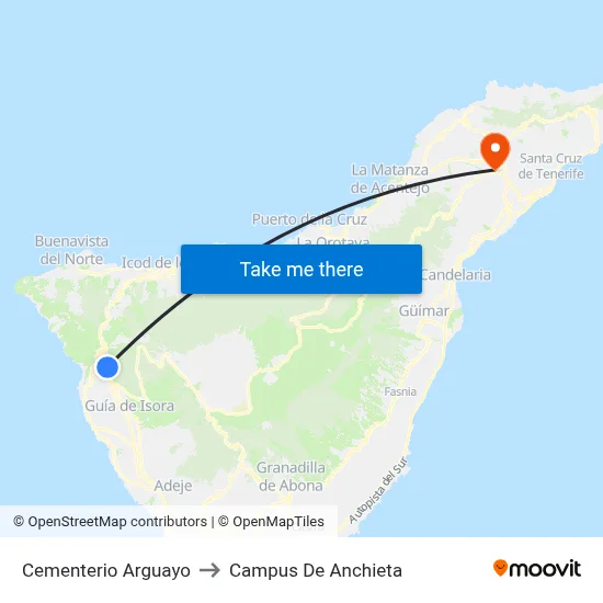 Cementerio Arguayo to Campus De Anchieta map