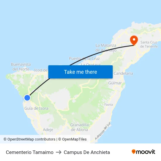 Cementerio Tamaimo to Campus De Anchieta map