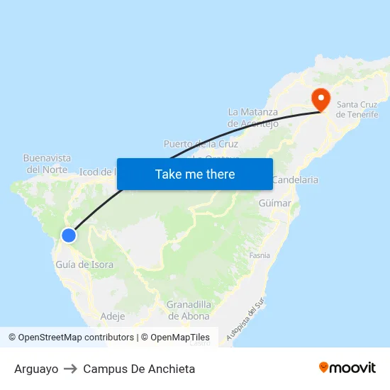 Arguayo to Campus De Anchieta map