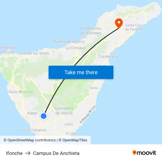 Ifonche to Campus De Anchieta map
