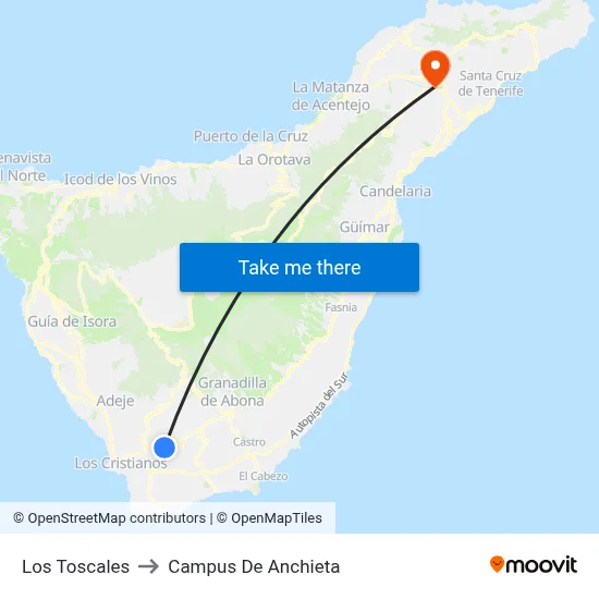 Los Toscales to Campus De Anchieta map