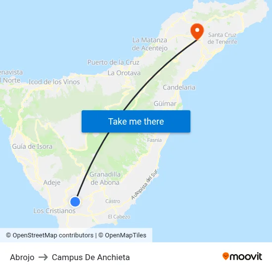 Abrojo to Campus De Anchieta map