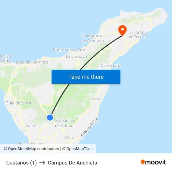 Castaños (T) to Campus De Anchieta map