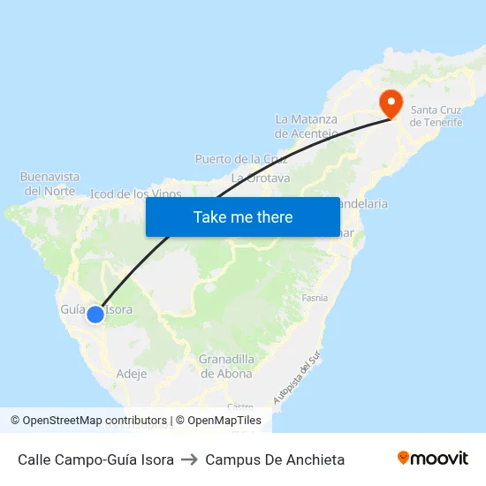 Calle Campo-Guía Isora to Campus De Anchieta map