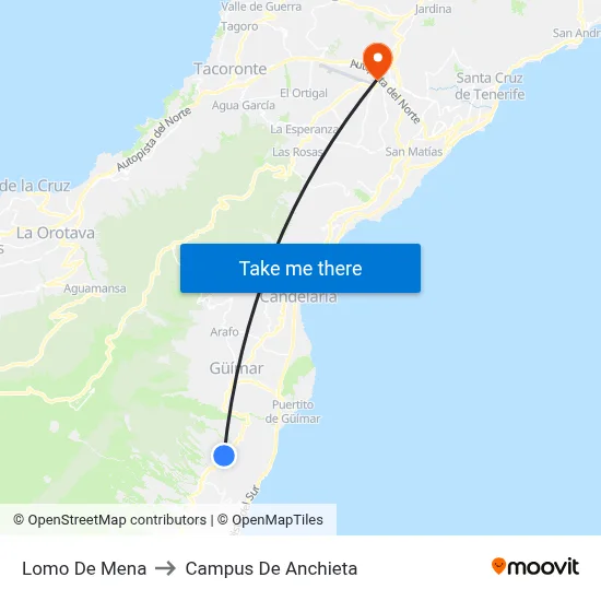 Lomo De Mena to Campus De Anchieta map