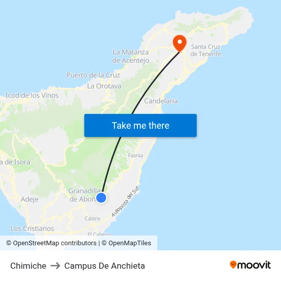 Chimiche to Campus De Anchieta map