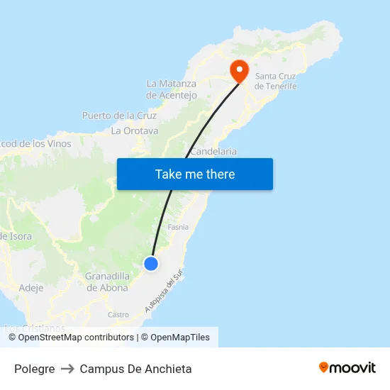 Polegre to Campus De Anchieta map