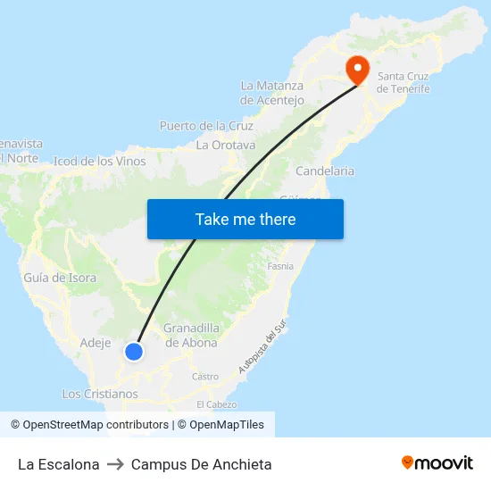 La Escalona to Campus De Anchieta map
