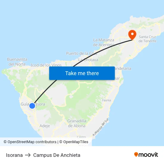 Isorana to Campus De Anchieta map