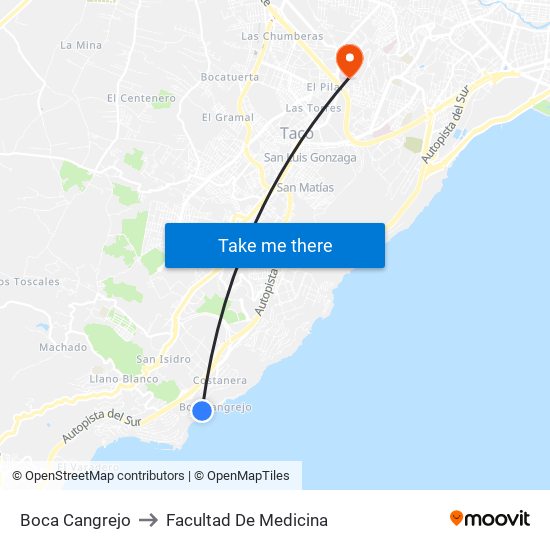 Boca Cangrejo to Facultad De Medicina map