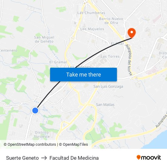 Suerte Geneto to Facultad De Medicina map