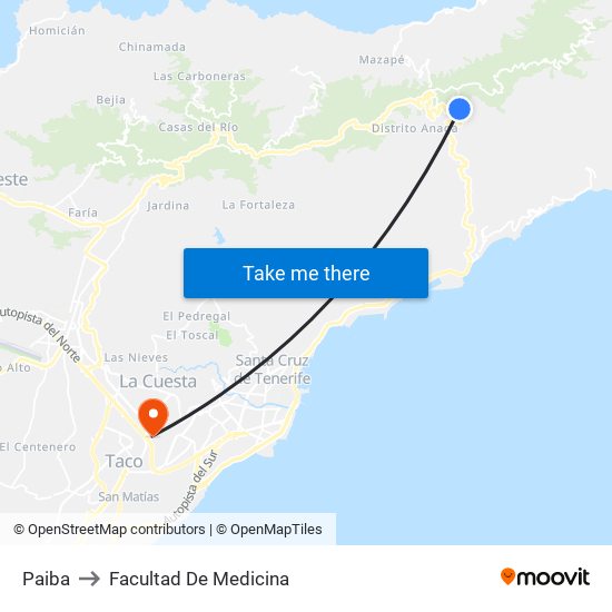 Paiba to Facultad De Medicina map