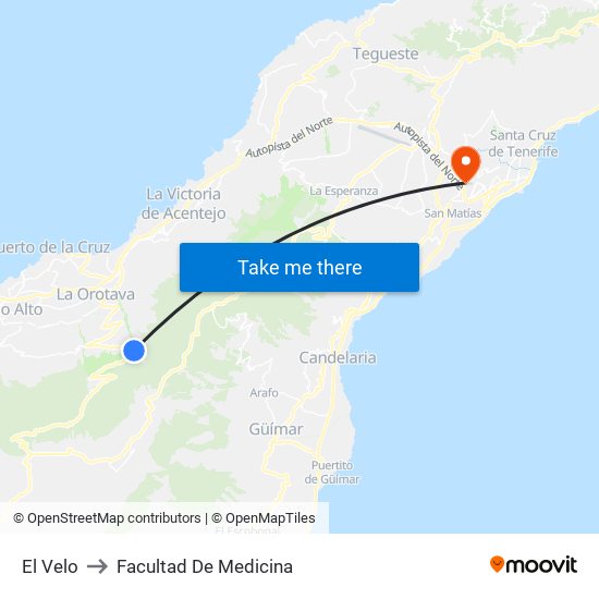 El Velo to Facultad De Medicina map