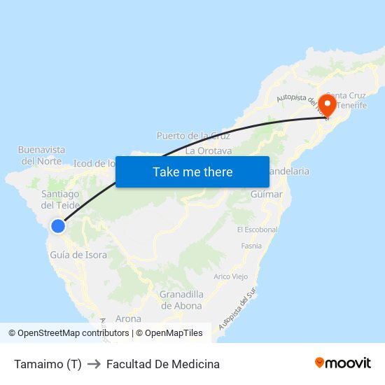 Tamaimo (T) to Facultad De Medicina map