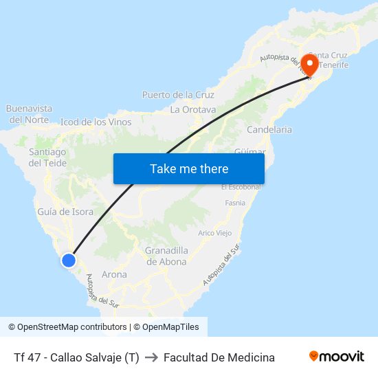 Tf 47 - Callao Salvaje (T) to Facultad De Medicina map