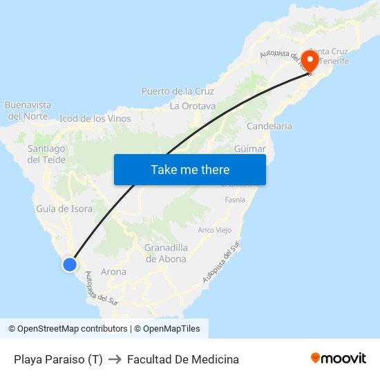 Playa Paraiso (T) to Facultad De Medicina map