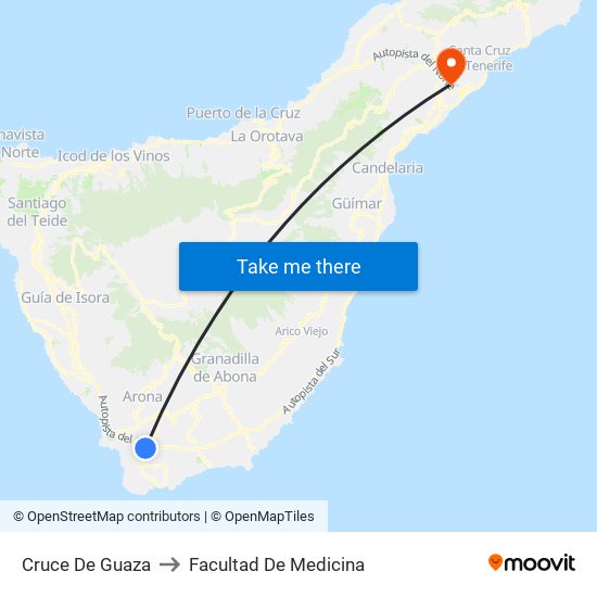 Cruce De Guaza to Facultad De Medicina map