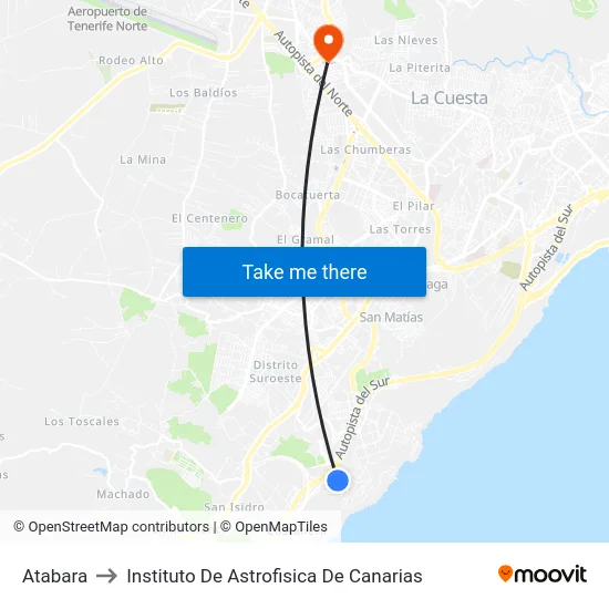 Atabara to Instituto De Astrofisica De Canarias map