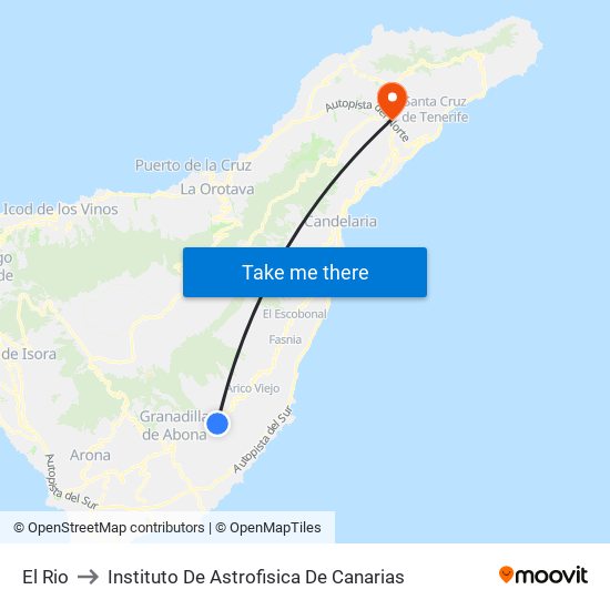 El Rio to Instituto De Astrofisica De Canarias map