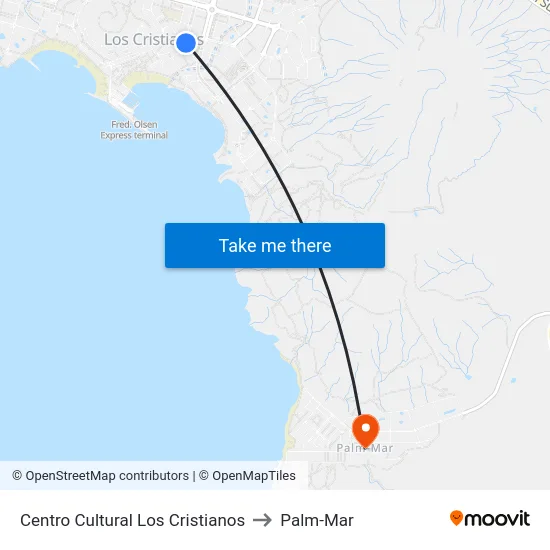 Centro Cultural Los Cristianos to Palm-Mar map