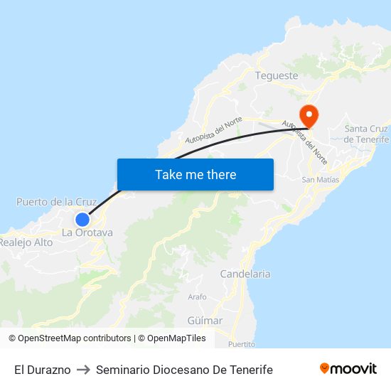El Durazno to Seminario Diocesano De Tenerife map