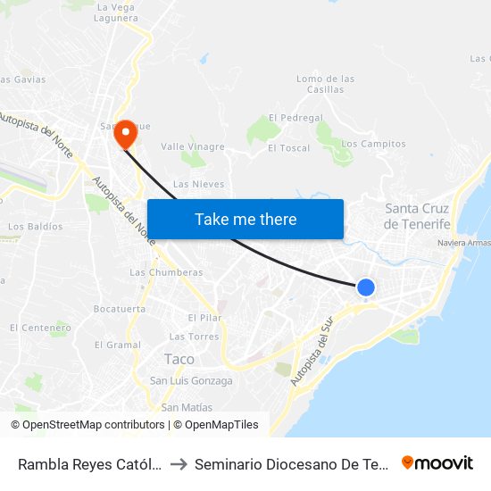 Rambla Reyes Católicos to Seminario Diocesano De Tenerife map