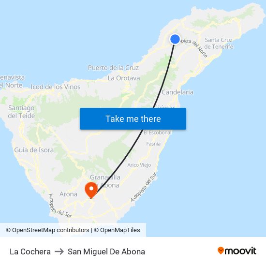 La Cochera to San Miguel De Abona map